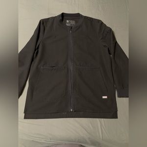 FIGS technical collection black large full zip jacket